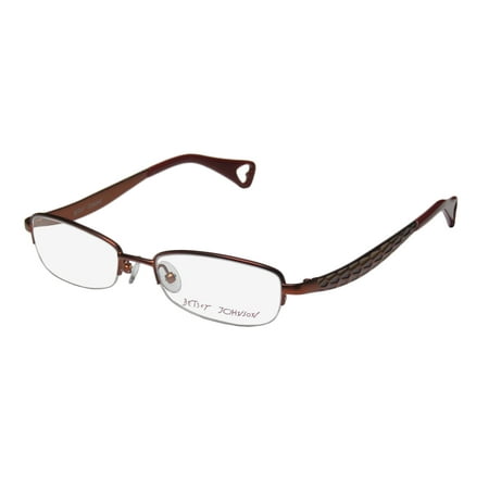 New Betsey Johnson Boho Boa Mens/Womens Designer Half-Rim Bronze / Multicolor Hot Fashion Accessory Frame Demo Lenses 50-17-137 Eyeglasses/Glasses