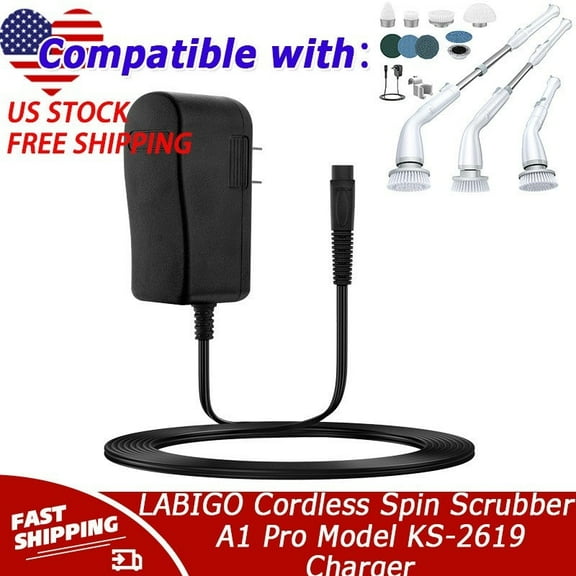 9V Adapter Compatible with LABIGO Cordless Spin Scrubber LA1 Pro Model KS-2619