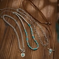 thumbnail image 5 of Elegant Turquoise Beaded Necklace with Adjustable Chain Multi Layered Clavicle Chain Stylish Neckchain for Parties, 5 of 8