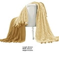thumbnail image 2 of Benzara BM204225 Orleans Cotton Throw with Diamond Maze the Urban Port, Yellow & White - Set of 2, 2 of 2