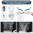 thumbnail image 3 of Regaderas para Baño de Lluvia de Alta Presión de 8 "/ ducha de 5 Modos Rociado mano, con brazo de extensión de 11 '', cabezal de ducha ajustable con soporte, manguera de 1,5 m (Cromo), 3 of 7