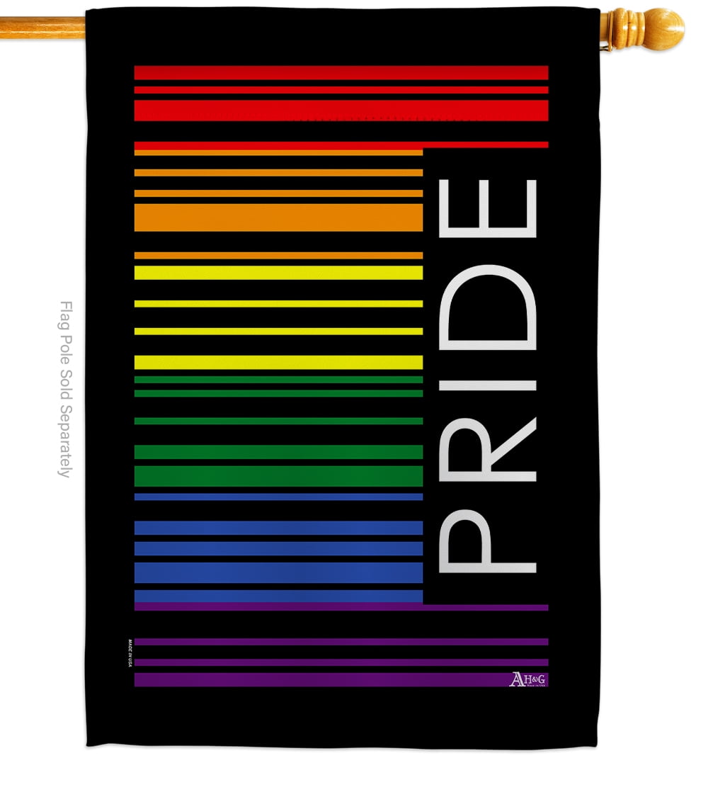Pride Barcode House Flag Support 28 X40 Double-Sided Decorative