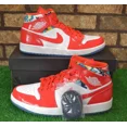 thumbnail image 1 of Jo r-dan 1 Mid SE (DC7294-600) "Barcelona Sweater Red" Patent Leather Men's Shoes, 1 of 6