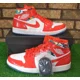 thumbnail image 1 of Jo r-dan 1 Mid SE (DC7294-600) "Barcelona Sweater Red" Patent Leather Men's Shoes, 1 of 6
