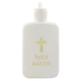 thumbnail image 2 of Refillable Holy Water Bottles - White with Gold-Tone Cross and Lettering, 2 of 3