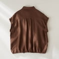 thumbnail image 4 of 2026 Cotton Linen Tank Tops for Women Casual Button Down Sleeveless Shirts Summer Solid V Neck Blouses Tops, 4 of 6