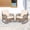 Beige, variant on SOCIALCOMFY Outdoor Wicker Rocking Chair, Patio Rattan Rocker Chair with Steel Frame, Rocking Lawn Chair Patio Furniture, Light Brown Wicker & Beige Cushions, Set of 2