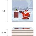 thumbnail image 3 of FMSHPON Merry Christmas Santa Claus Set of 6 Coaster for Drinks, Absorbent Ceramic Stone Coasters Cup Mat with Cork Base for Home Kitchen Room Coffee Table Bar Decor, 3 of 4
