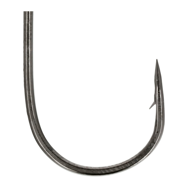 Eagle Claw Lazer Worm Round Bend Hook, Size: 4/0, Black