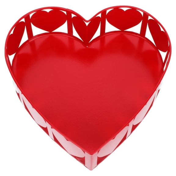 VERDANVERSE Red Galvanized Heart Shaped Flower Pot Classic Design for Decor