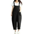 thumbnail image 3 of Pantalons Décontractés en Lin pour Femmes Combinaison en Coton Sarouel, 3 of 4