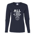 thumbnail image 2 of Wild Bobby, All I Need is Jesus & Coffee Inspirational/Christian Women Graphic Long Sleeve Tee, Navy, XX-Large, 2 of 6