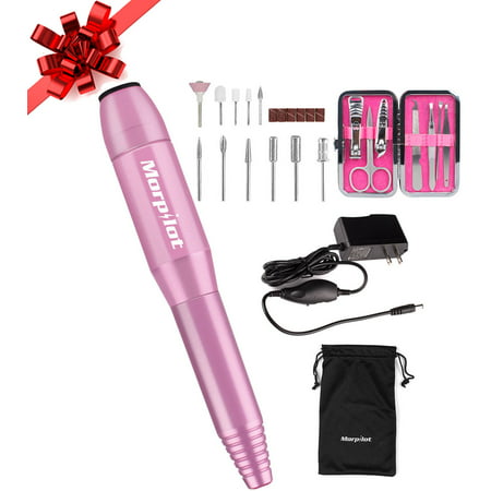 New Year Sales! Electric Nail Drill, Morpilot 11 in 1 Professional Nail File Manicure Pedicure Kit Handpiece Grinder with Polishing Tools Nail Clippers Set FDA (Best Pedicure Kit Reviews)