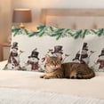 thumbnail image 3 of Christmas Snowman Outdoor Waterproof Pillow Covers, Xmas Winter Pine Fruits on Linen Decorative Rectangle Throw Pillowcase Sofa Cushion Sham for Patio/Couch/Chair, 20"x12" 2 Pack, 3 of 8