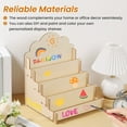 thumbnail image 4 of EIGTHTAIL Wood Card Display Stand 4 Layer Greeting Card Display Stand Wood Card Display Rack Removable Card Organizer Rack Multifunctional Sticker Display Stand for Postcard Brochure Phot, 4 of 11