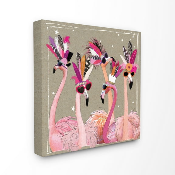 Stupell Fancy Pants Flamingos Oversized Canvas Art, 24 x 1.5 x 24