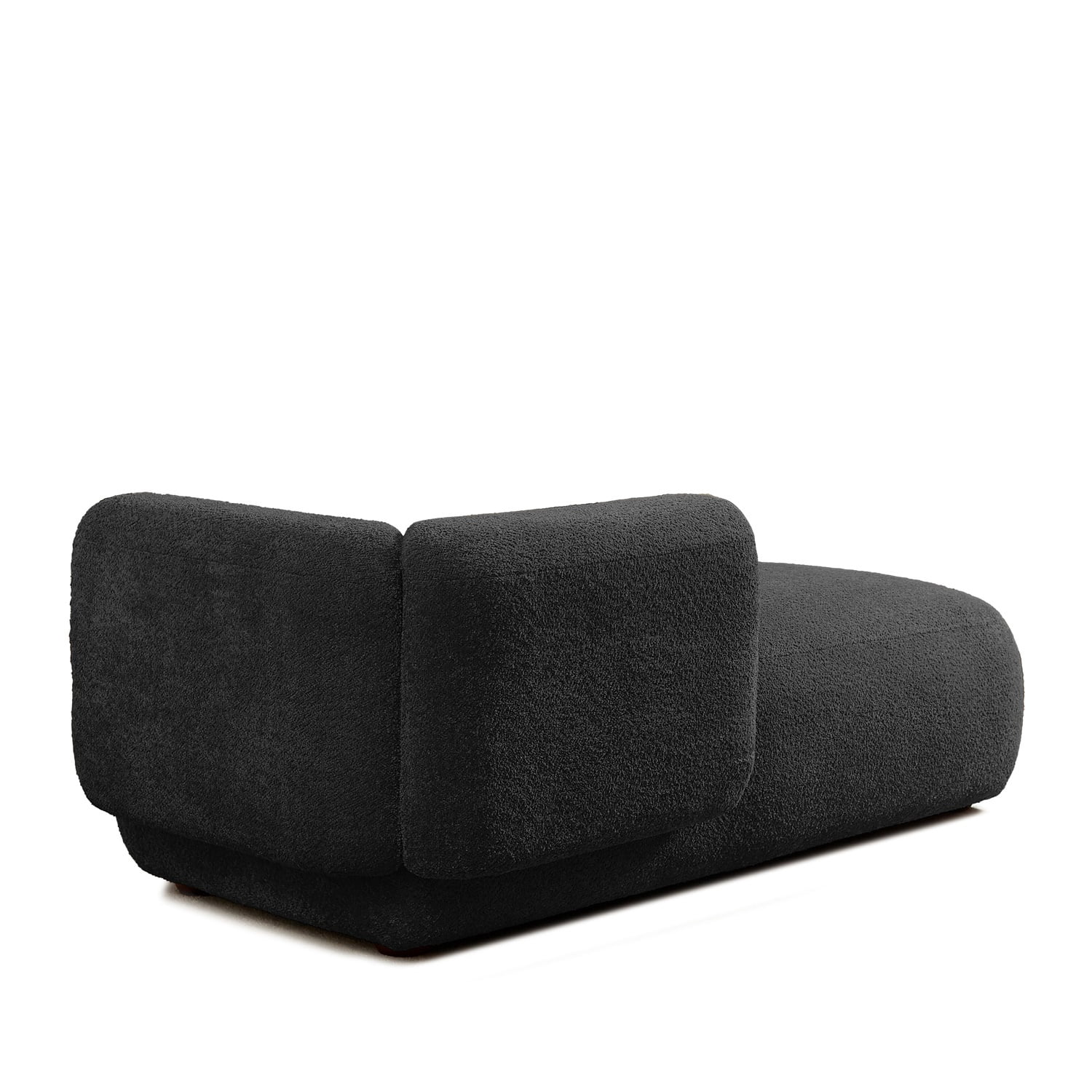 Hommoo 64" Boucle Upholstered Chaise Lounge Chair, Modern Tufted Leisure Sofa Chaise Sofa for Living Room, with Right Arm, Black