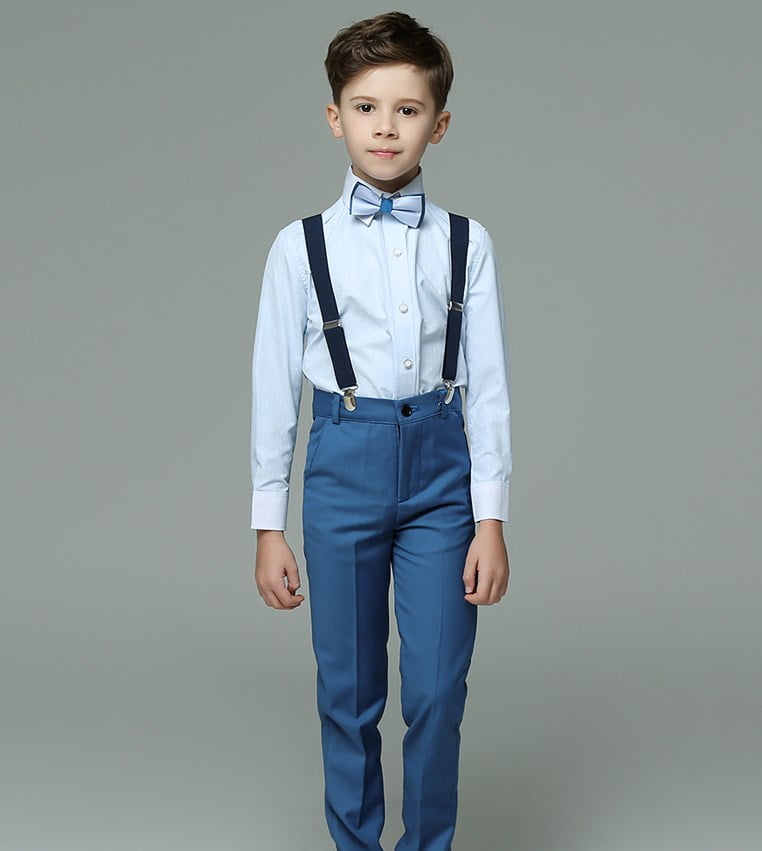 Boys Wedding Suit Baby Kids Vest Shirt Pants Bowtie 4PCS