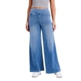 thumbnail image 2 of IUYRTFE Women Stretch Denim Jeans High Waist Wide Leg Pants with Pockets for Casual Daily Wear, 2 of 6