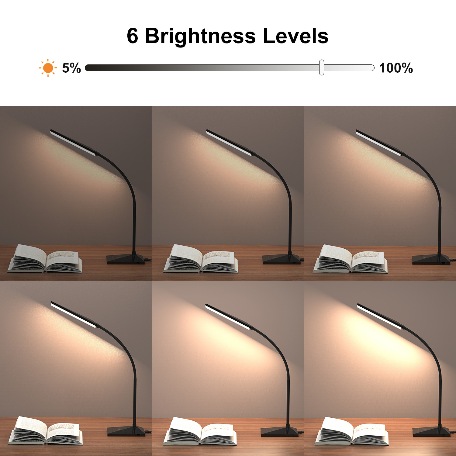 Kootion 12W LED Desk Lamp with USB Charging photo 7