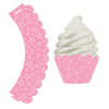 Light Pink Floral Decorative Wrappers for Baking Cups and Baking Liners -24pk