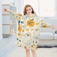 thumbnail image 5 of FORMRS Wearable Blanket Hoodie with Sleeves for Kids Cozy Flannel Sweatshirt, Halloween Cute Ghosts, 5 of 7