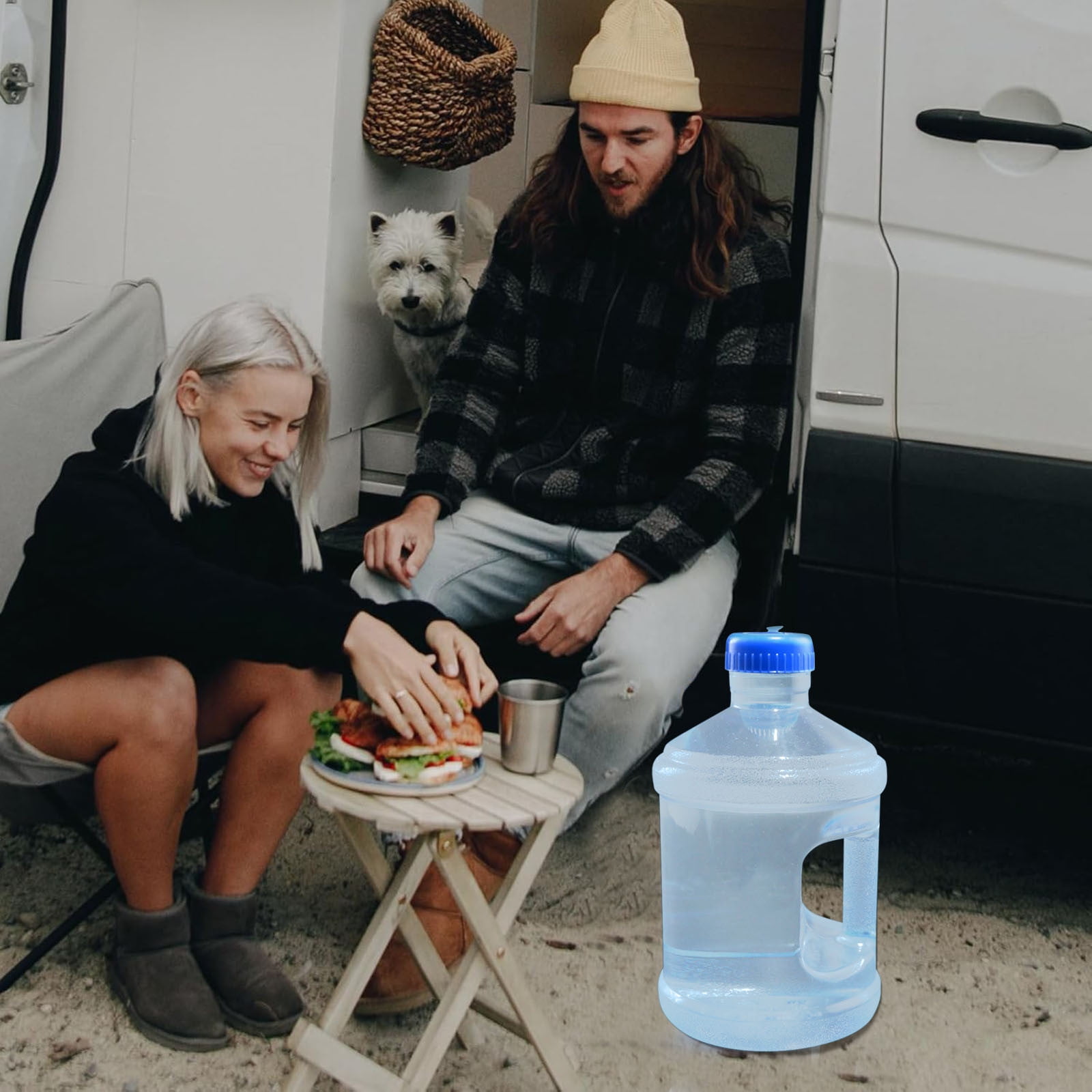 Eqslft 0.8/1.3 Gallon Water Bottle With Cover Big Water Bottle With Cover Gym Water Bottle With Handle Gallon Water Jug (101/170 Oz Transparent) Outdoor Handle Large Capacity Water