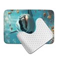 thumbnail image 6 of Yiaed Realistic Ocean Shark Print Bathroom Mat Set 2 Pieces Mat Anti-Skid Pad Ultra Soft and Absorbent Bathroom Bath Mat Contour Bath Rugs for Toilet Base, 6 of 6