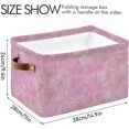 thumbnail image 4 of GZHJMY Mermaid Sparkle Pink Fish Scales Storage Basket, Collapsible Toy Storage Bins, Waterproof Canvas Storage Basket with Leather Handles for Home Closets,Bedrooms,Kids Toy,Gift Baskets,1 Pack, 4 of 7
