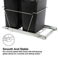 Double 35Quart Sliding Pull Out Waste Bin Container, Kitchen Trash Can