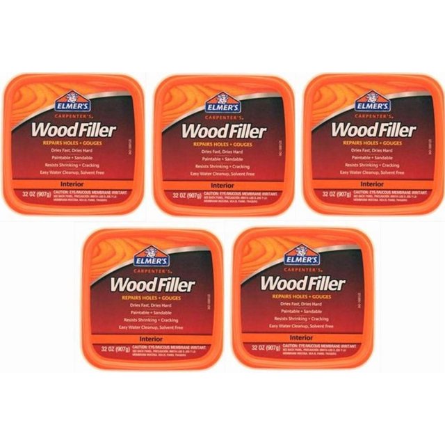 Wood Filler Elmer's E842L Carpenter's Interior, 960 ml, paquete de 5