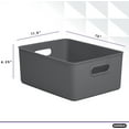thumbnail image 2 of Superio Plastic Storage Bins, Grey, 15 Liter, Pack of 4 Large Ribbed Baskets for Organizing Closet, Shelves, Plastic Storage Bins, 2 of 6