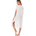 thumbnail image 3 of SAYFUT Womens Nightgown Sleepwear Cotton Pajamas Night Shirt Short Sleeve Night Gown Sleep Dress for Women White  L, 3 of 5