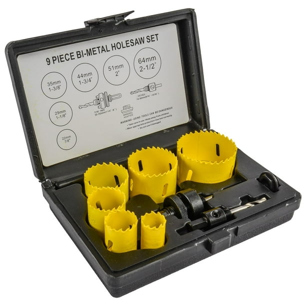 JEGS 81745 Hole Saw Set with Arbors 9Piece