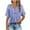 Blue, variant on Spring Tops For Women Plus Size Summer Casual Loose Printed V-Neck Short Sleeve Button Workout Pullover Breathable Blouses T-Shirt for Women