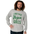 thumbnail image 5 of Date Vegan Girls Funny Vegetarian Gym Men's Long Sleeve Tee T Shirt Brisco Brands L, 5 of 6