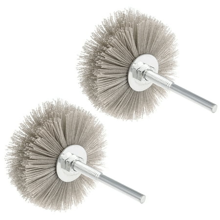 

Nylon Wheel Brush 320 Grits Abrasive Grinding Head with 6mm Threaded Shank 2pcs