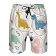 thumbnail image 4 of KLL Cute Dinosaurs Men's Casual Summer Beach Shorts Hawaiian Shorts with Pockets-Medium, 4 of 9