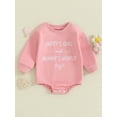 thumbnail image 2 of Bagilaanoe Newborn Baby Girl Oversized Romper Sweatshirt Long Sleeve Bodysuits Letter Print Pullover 3M 6M 12M 18M Infant Casual Tee Tops, 2 of 8