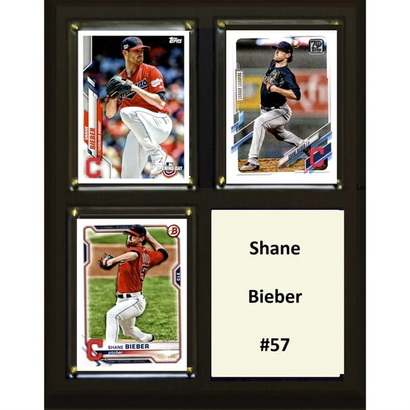 C&I Collectables 810BIEBER3C MLB 8"X10" Shane Bieber Cleveland Indians Trois Plaque de Carte