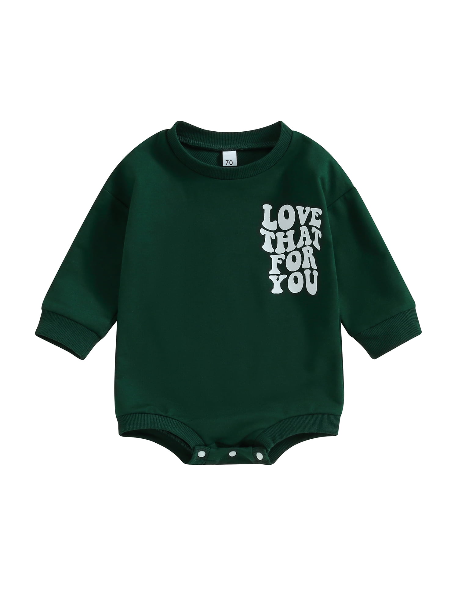 Kmbangi Newborn Baby Sweatshirts Rompers Letter Print Long Sleeve Spring Fall Infant Jumpsuits for 0-18M