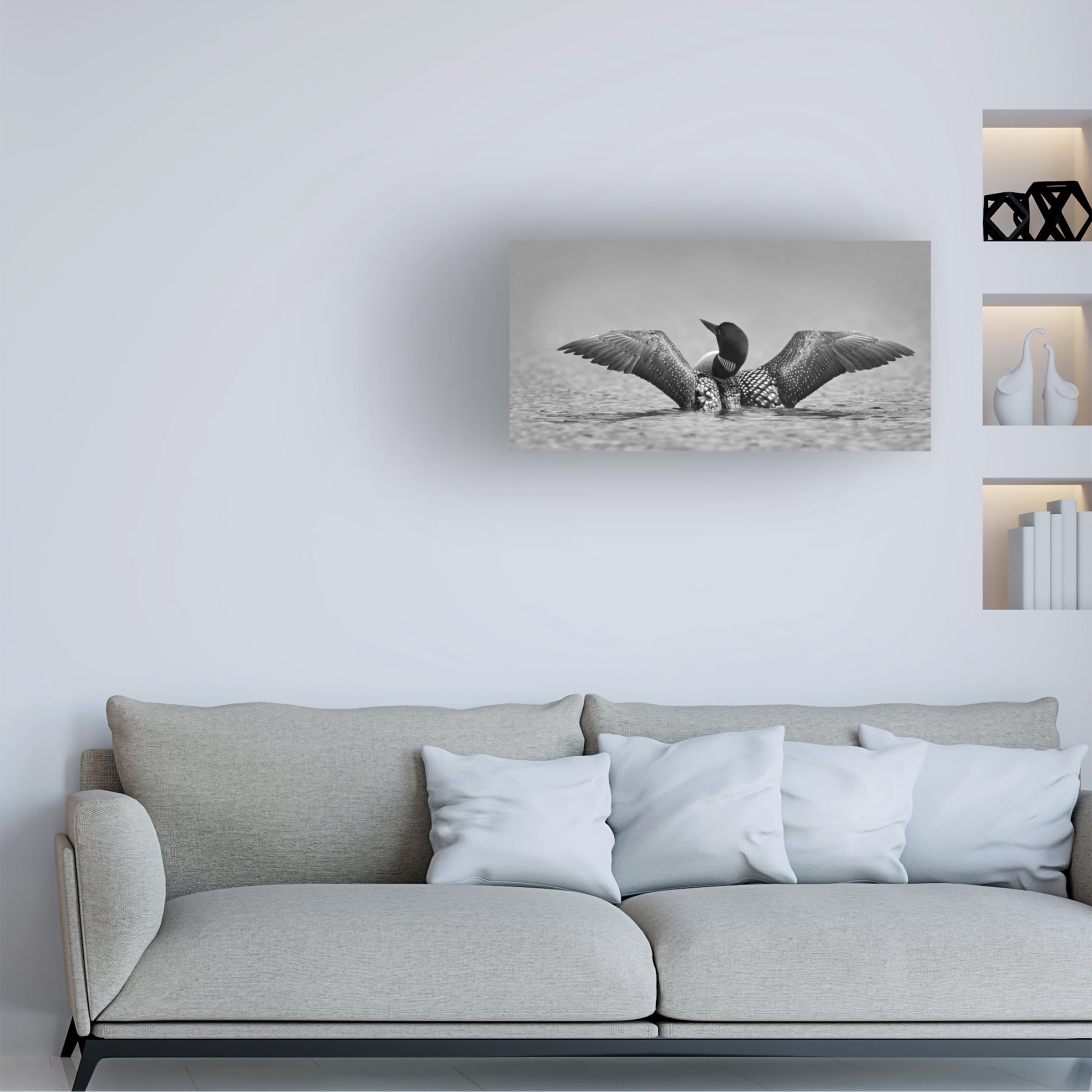 Jim Cumming 'Common Loon In Black And White' Canvas Art