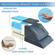 KingPavonini Leg Elevation Pillows 4-Height Adjustable Memory Foam for Surgery, Injuries, Rest, Grey