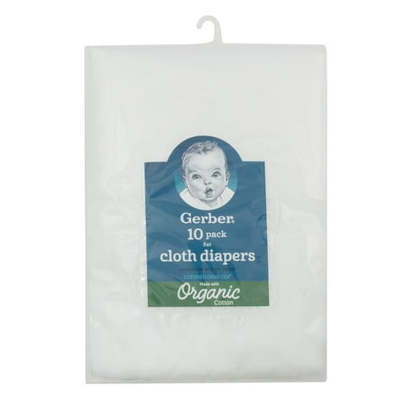 Gerber Baby Organic Cotton Flatfold Birdseye Cloth Diapers,