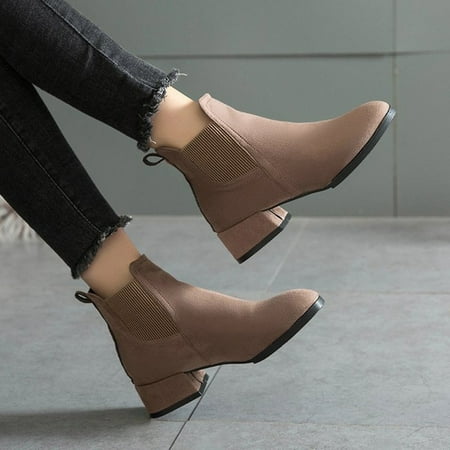 

Shoes Woman 2022 Fashion Winter Boots Women Solid Slip on winter Boots Female Ankle Boots Women Ladies Shoes Botas Mujer
