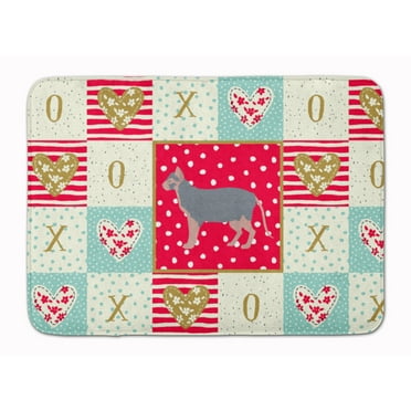 Lykoi 3 Cat Love Machine Washable Memory Foam Mat Red