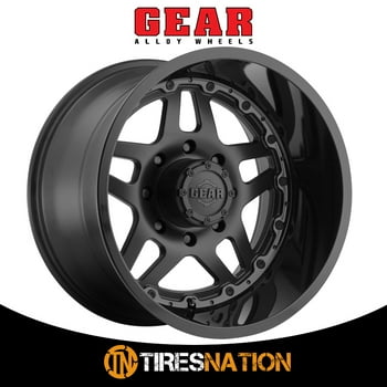 GEAR OFF ROAD 744b drivetrain 20x10 -25et 78.00mm satin black center gloss black barrel lip edge wheel