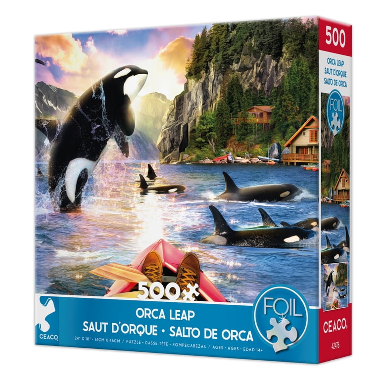 Ceaco 500 Piece Orca Leap (Jason Taylor) Interlocking Jigsaw Ceaco 500 Piece Orca Leap (Jason Taylor) Interlocking Jigsaw