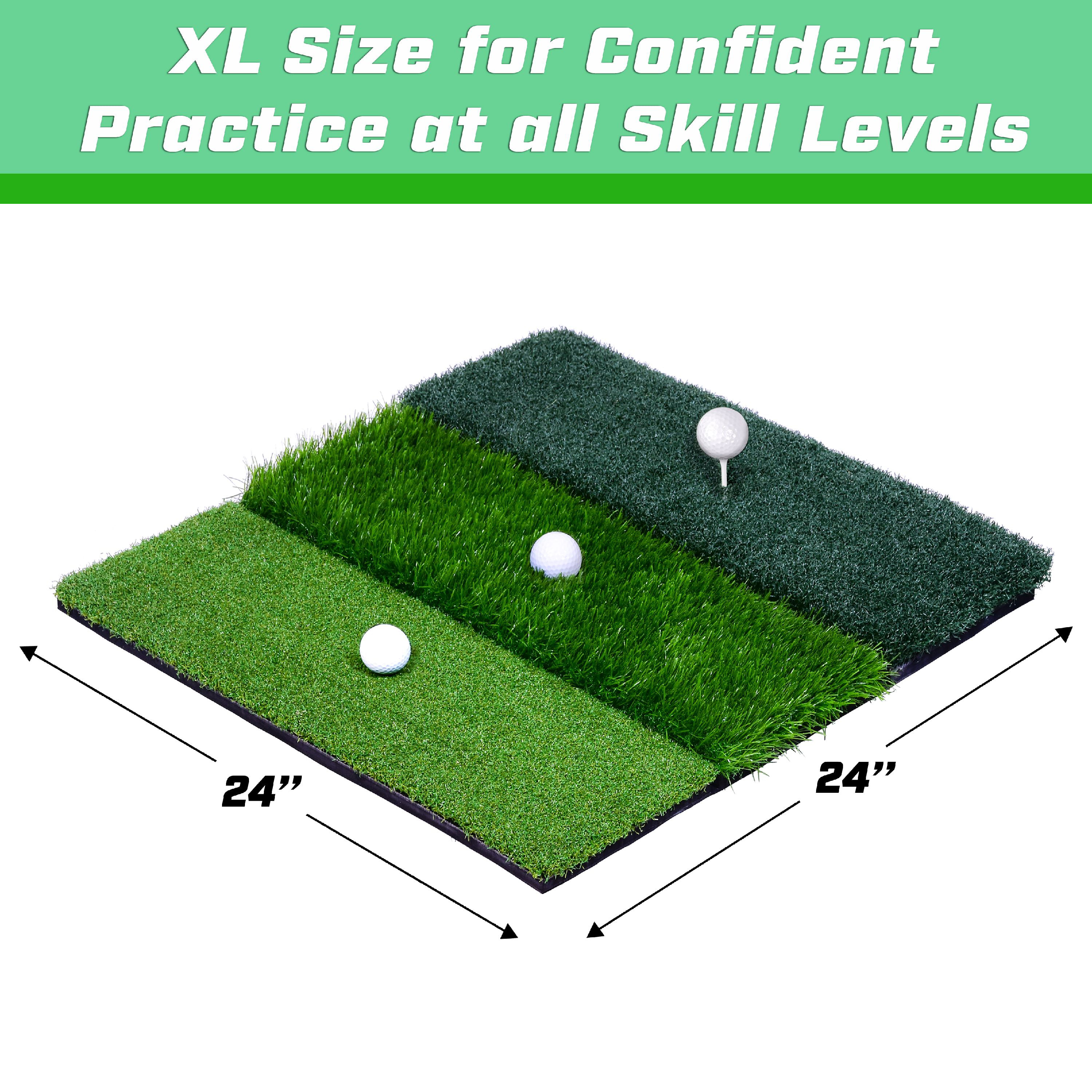 GoSports Tri-Turf XL Golf Practice Hitting Mat | Huge 24