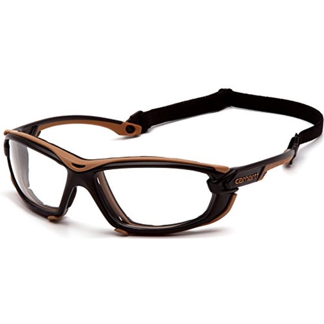 Gafas de seguridad Carhartt Toccoa con montura negra/tostada y lentes transparentes
